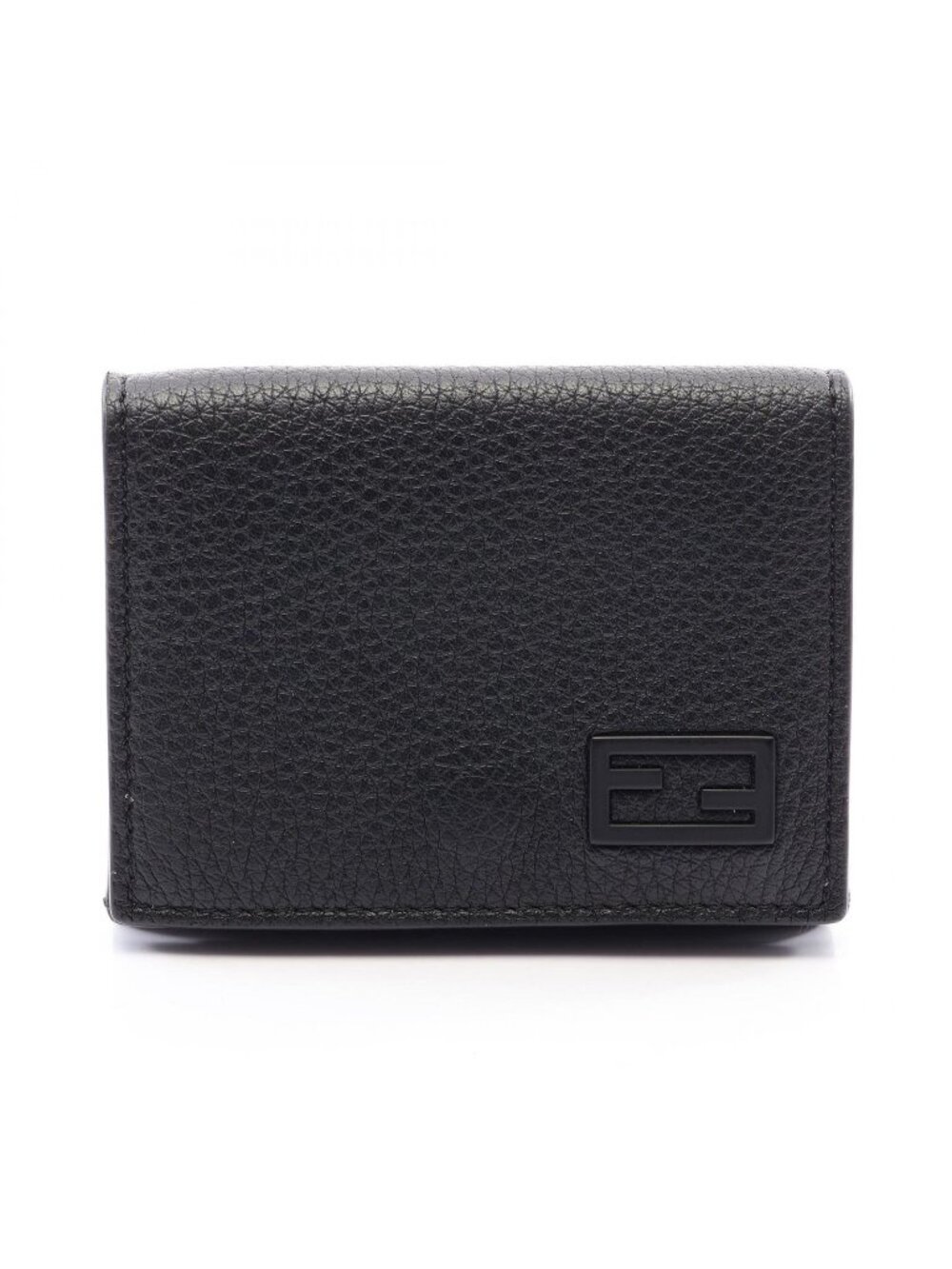Fendi Trifold Wallet FF Black Leather